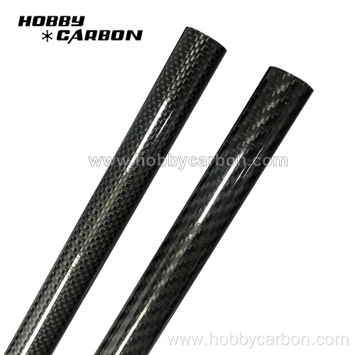 Glossy woven surface carbon fiber round tube